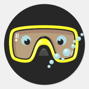 Sticker Rond Lunettes jaunes