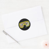 Sticker Rond Lunettes jaunes (Enveloppe)
