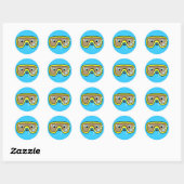 Sticker Rond Lunettes jaunes (Feuille)