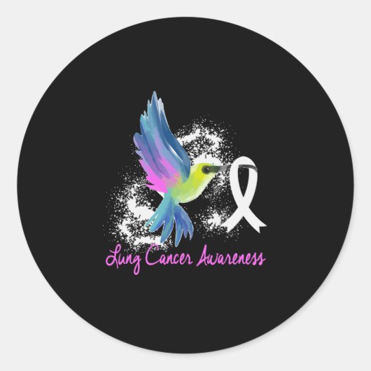 Sticker Rond Lung Awareness Pearl Ribbon (Devant)