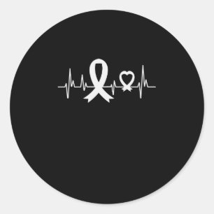 Sticker Rond Lung Cancer Awareness Pearl Ribbon
