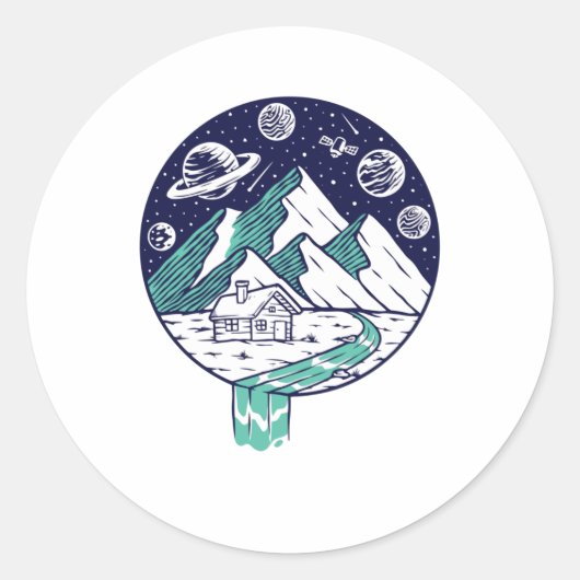 Sticker Rond L'univers (Devant)