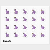 Sticker Rond Lupe violet (Feuille)
