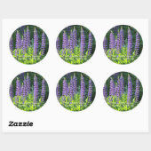 Sticker Rond Lupine pourpre du Minnesota (Feuille)