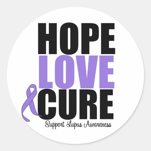 Sticker Rond Lupus Hope Love Cure (Devant)