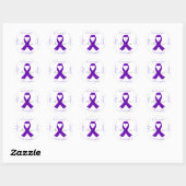 Sticker Rond Lupus Pancréatique Thyroïde violet ruban conscienc (Feuille)