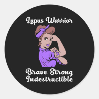 Sticker Rond Lupus Sensibilisation Ruban Lupus Guerrier pour