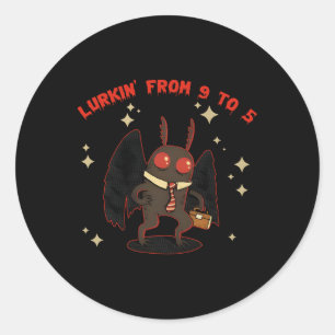 Sticker Rond Lurkin' De 9 À 5 Sorcières Halloween Éffrayant