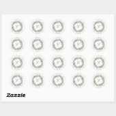 Sticker Rond Luscif Floral Wreath Monogramme Adresse de retour (Feuille)