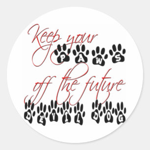 Sticker Rond L'usmc gardent vos pattes outre du futur chien de