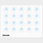 Sticker Rond lustre bleu placide PixDezines (Feuille)