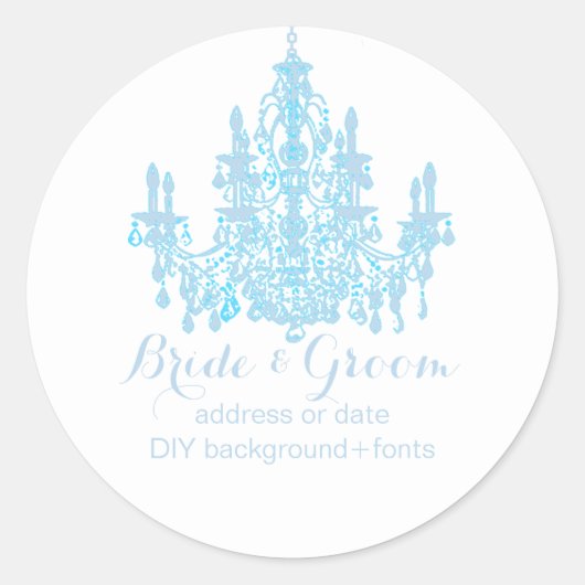 Sticker Rond lustre bleu placide PixDezines (Devant)