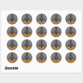Sticker Rond lustre citrouille Halloween gothique (Feuille)