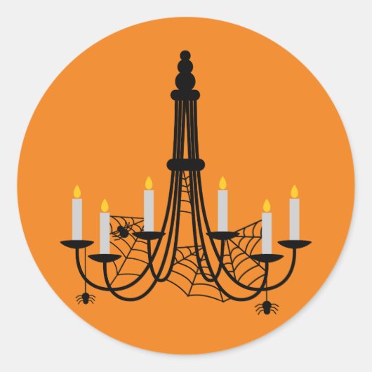 Sticker Rond Lustre d'araignée Halloween gothique (Devant)