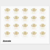 Sticker Rond Lustre en cristal de ton or PixDezines (Feuille)