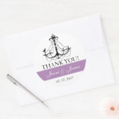 Sticker Rond Lustre mignon violet Mariage Favor Merci (Enveloppe)