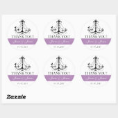 Sticker Rond Lustre mignon violet Mariage Favor Merci (Feuille)