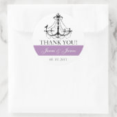 Sticker Rond Lustre mignon violet Mariage Favor Merci (Sac)