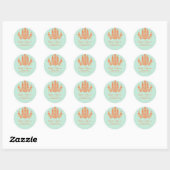 Sticker Rond Lustre orange celosia de Pix-Dezines (Feuille)
