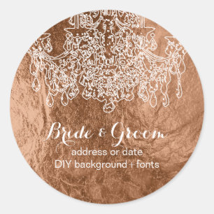 Sticker Rond Lustre PixDezines/fausse feuille de cuivre