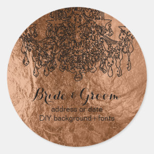 Sticker Rond Lustre PixDezines/fausse feuille de cuivre