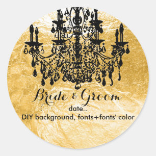 Sticker Rond Lustre PixDezines/fausse feuille d'or