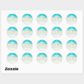 Sticker Rond Lustre PixDezines/plage/éclairage (Feuille)