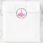 Sticker Rond Lustre rose et sceaux Damas (Sac)