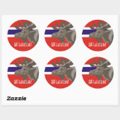 Sticker Rond Lutefisk Elk d'orignal Drôle Norvégien (Feuille)