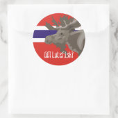 Sticker Rond Lutefisk Elk d'orignal Drôle Norvégien (Sac)