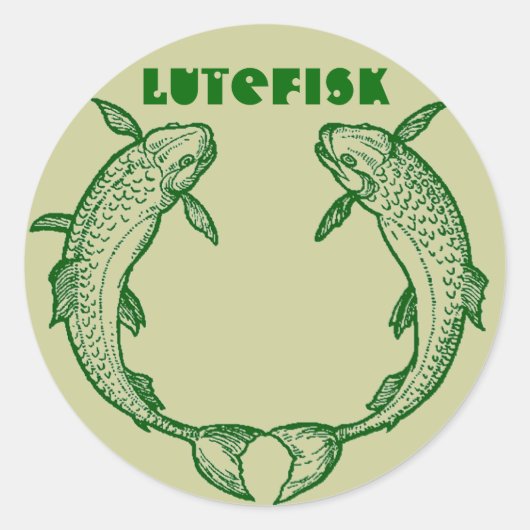 Sticker Rond Lutefisk Poisson Canning Jar STICKERS! Kalamojakka (Devant)
