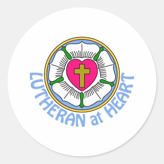 Sticker Rond Lutheran au coeur (Devant)