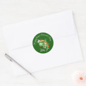 Sticker Rond Lutin chanceux Saint-Patrick journee Pot d'or (Enveloppe)