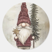 Sticker Rond Lutin de Noël pour les Fêtes (Devant)