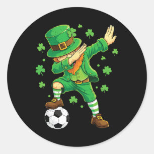 Sticker Rond Lutins qui font le dab Drôle Garçon Irlandais Fête