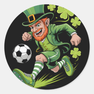 Sticker Rond Lutrin de football irlandais Fun St Patricks Day F