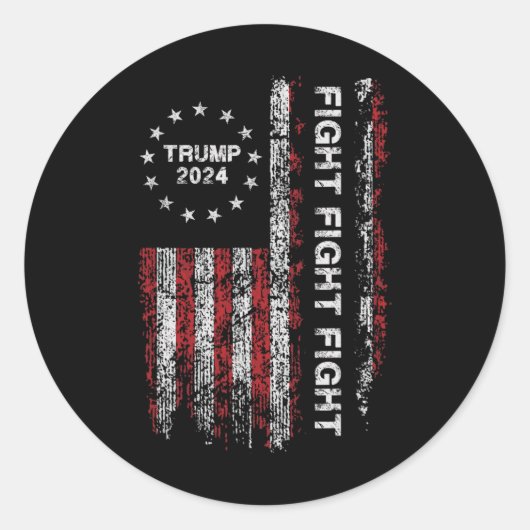 Sticker Rond Lutte 2024 - Élection du président Trump (Devant)