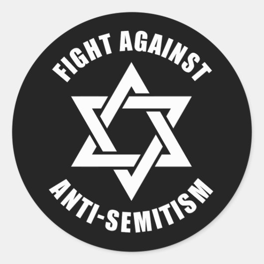 Sticker Rond Lutte contre l'antisémitisme Etoile juive de David (Devant)