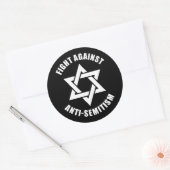 Sticker Rond Lutte contre l'antisémitisme Etoile juive de David (Enveloppe)