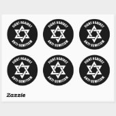 Sticker Rond Lutte contre l'antisémitisme Etoile juive de David (Feuille)