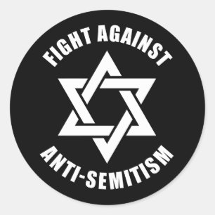 Sticker Rond Lutte contre l'antisémitisme Etoile juive de David