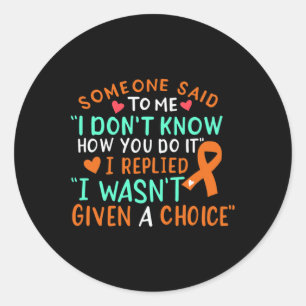 Sticker Rond Lutte contre le cancer du sang Ruban Orange Leucém