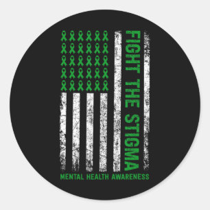 Sticker Rond Lutte De Sensibilisation À La Santé Mentale La Sti