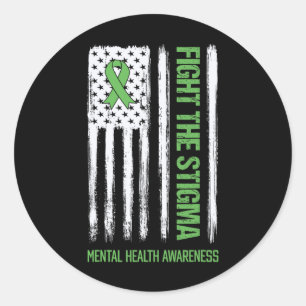 Sticker Rond Lutte De Sensibilisation À La Santé Mentale La Sti