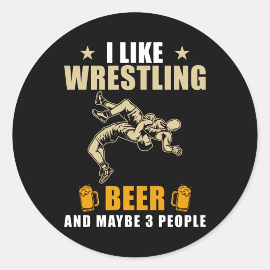 Sticker Rond Lutte Et Bière (Devant)