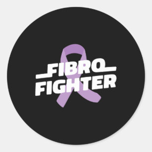 Sticker Rond Lutte - Fibromyalgie Sensibilisation au ruban viol