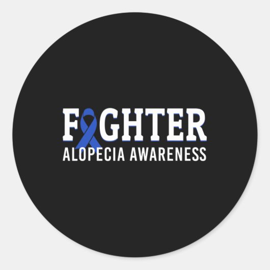 Sticker Rond Lutter Alopecia Sensibilisation Blue AA Ribbon Sup (Devant)