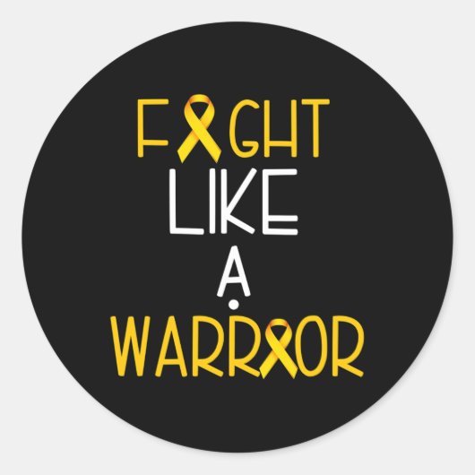 Sticker Rond Lutter comme un guerrier Sensibilisation au cancer (Devant)