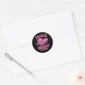 Sticker Rond Lutter Contre Cancer Sein Awareness Football Améri (Enveloppe)