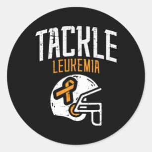 Sticker Rond Lutter contre la leucémie Casque orange Ruban Canc